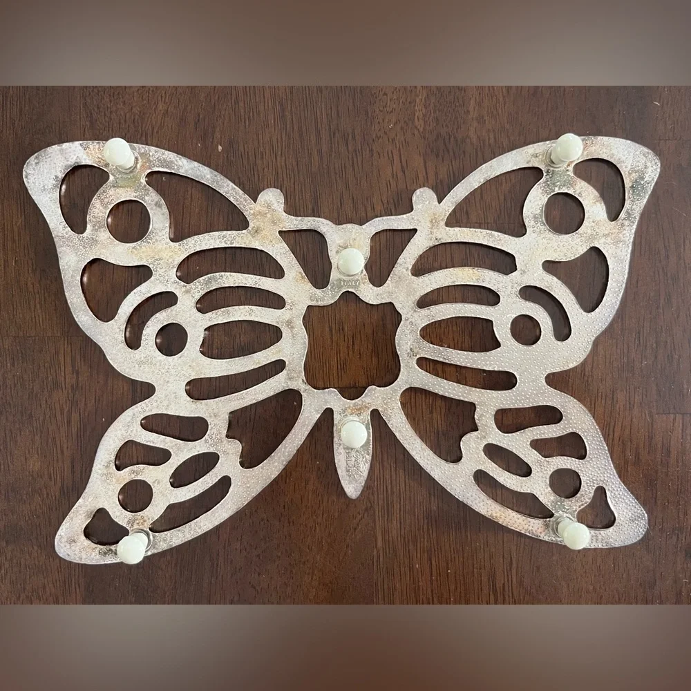 The Butterfly Trivet by Leonard. Silver plated. Made in Italy